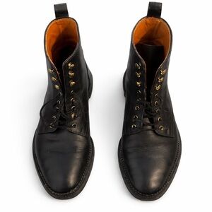 & Other Stories Black Leather Women’s  Boots with Gold Eyelets